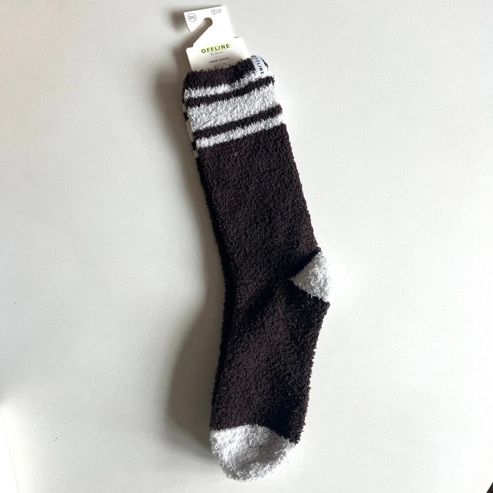 💜 AERIE NWT Offline Soft Crew Socks, One Size, Arch Support